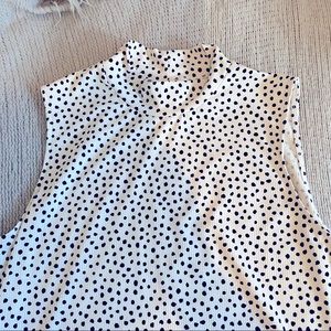 Polka dot tank bodysuit.